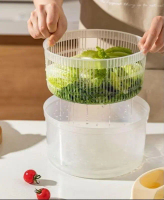 (AMS) Salad spinner pengering peniris sayuran putar wadah saringan putar - bowl mangkok pengaduk say