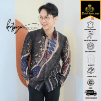Batik pria modern slimfit Baju Batik Pria Lengan Panjang slim fit baju batik Slimfit bahan dobby pre