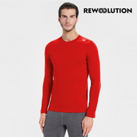 【Rewoolution】 23 男 EXPLORER 190g長袖T恤(火焰紅 L ) 羊毛衣 T恤 登山必備 吸濕排汗| REAB2MC70405