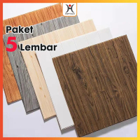 PAKET 5 PCS!!! WALLPAPER DINDING 3D MOTIF KAYU WOOD FOAM DEKORASI KAMAR MURAH 70CM x 70CM