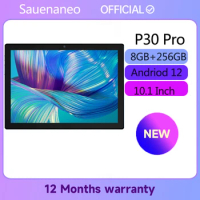 P30 Pro 2024 Android 12 Tablet 10.1 Inch IPS MTK6737 8GB RAM 256GB ROM 8-core Wi-fi 6 Tablet PC Metal Body 8000mAh