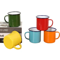 Custom Enamel Mug Personalized Coffee Cup Vintage Creative Water Cup Text Slang Print Photo LOGO Camping Party Mug Birthday Gift
