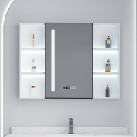 ( 破損免費補發)220v智能鏡櫃 智能浴室鏡櫃掛牆式帶背光燈防霧衛生間鏡子置物架單獨收納一體櫃
