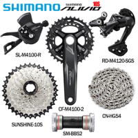 SHIMANO Deore M4100 Groupset 10S 10V Derailleurs Kit FC-M4100 Crankset CN-HG54 Chain RD-M4100 Rear Derailleurs for MTB Bike