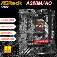 A320M Motherboard ASRock A320M/AC AMD AM4 support Ryzen 5 5600 Ryzen 5 PRO 1500 cpu DDR4 32GB Ultra M.2 USB 3.2 M.2 Micro ATX