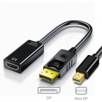 【Arum】Mini DP轉HDMI/DP轉HDMI影音轉接線4K高清公轉母轉接器(Mini DisplayPort to HDMI公對母訊號轉接頭)