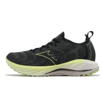 Mizuno 慢跑鞋 Wave Neo Wind 男鞋 黑 黃 襪套式 回彈 運動鞋 美津濃 J1GC2278-52