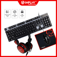INPLAY 4-in-1 RGB Gaming Combo Keyboard&amp;Mouse&amp;Headset&amp;Mouse Pad for PC Laptop Computer STX540