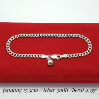 GELANG TANGAN PERAK 925 LAPIS EMAS PUTIH / GELANG SISIK NAGA / GT103