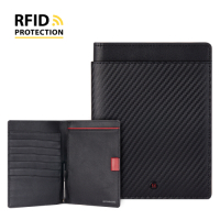 MONDAINE 瑞士國鐵 蘇黎世系列 RFID防盜 6卡雙本護照夾 - 碳纖維紋