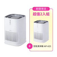 【IRIS】【超值2入組】空氣清淨機 IAP-A25(HEPA13高效/小坪數/節能省電/三段風速/商品機器內含濾網x1)