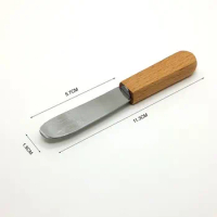 100pcs Cutlery Stainless Steel Spatula Spreader Butter Knife Scraper Wood Handle Breakfast Tool NO239