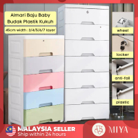 45cm Width Almari Baju Baby Budak Plastik Kukuh Baby Clothes Organizer Foldable Storage Box Drawer S