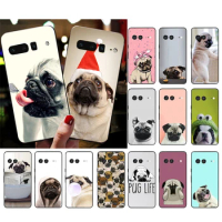 Phone Case for Google Pixel 8 7 Pro 7a 6A 6 Pro 5A 4A 3A Pixel 4 XL Pixel 5 6 4 3 3A XL Animal Cute Pug Dog Case Funda