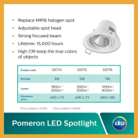Exclusive Sale Lampu Sorot Philips Pomeron 59776 070 7W Recessed Spotlight Pasti Ori