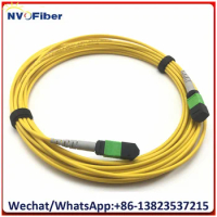 MPO Female to F SMF 3.0mm Mini Fiber Optic Patch Cord, F-MPO/F-24C-3.0-SM-2M-LSZH-Yellow-A/B/C Type Fibre Jumper Cable