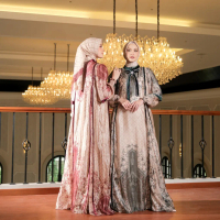 Alcavella - Zaneera Set Hijab Series | Baju Gamis Dress Semi Sutra Elegan