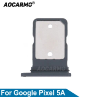 Aocarmo Black White Sim Card Tray SIM Slot Holder Replacement Parts For Google Pixel 5A