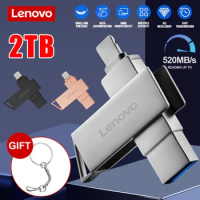 Lenovo 2TB 128GB Lightning Drive USB 3.0 OTG USB Flash Drive For iPhone iPad 1TB Pendrive 2 in 1 Memory Stick for MAC 2024 New