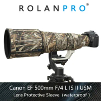 ROLANPRO Waterproof Lens Camouflage Coat Rain Cover for Canon EF 500mm F/4 L IS II USM Lens Protective Case Guns Cloth