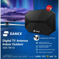 Sanex Antena TV Digital SDA-789 IO Indoor Outdoor dengan Kabel 10 Meter untuk Siaran Digital Set Top