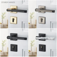 Modern Aluminum Alloy Bedroom Door Locks Indoor Mute Security Door Lock Home Handle Lockset High Quality Hardware Supplies