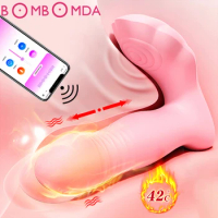 Wearable Dildo Vibrator G Spot Clitoris Stimulator APP Remote Thrusting Vibrating Panties Erotic Toys for Women Orgasm Masturbat