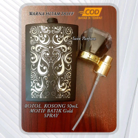 Botol Parfum Motif BATIK GOLD Spray | Botol Kosong Kaca Kotak Tebal 50ml | Wadah Untuk isi ulang Par
