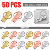 50PCS/Pen Drive Wholesale USB Flash Drive Multiple Color Options 4GB 8GB 16GB 32G 64GB Memory Flash Disk Free Custom Logo
