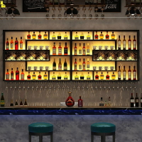 酒吧酒架壁掛靠墻創意工業風酒架子展示葡萄酒紅酒鐵藝酒架壁掛式