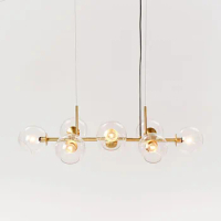 Postmodern minimalist designer creative villa dining room living room light luxury glass molecular magic bean chandelier