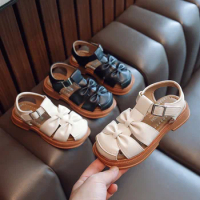 Girls' Baotou Sandals 2024 Summer New Roman Baby Girls Shoes Soft Soles Non-slip Children's Sandals