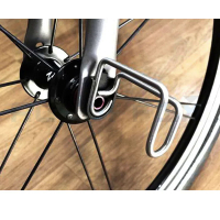 ACEOFFIX จักรยานสำหรับ Brompton K E Hook สำหรับ Brompton E ประเภทไม่มีบังโคลนพับจักรยานไทเทเนียมเบาตะขอสำหรับแขวนหม้ออุปกรณ์เสริม