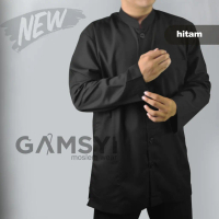 BAJU KOKO PUTIH POLOS HABAIB LENGAN PANJANG GAMSYI
