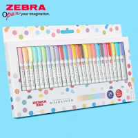 ZEBRA Mildliner Highlighter WKT7 Double-headed Marker Pen Set Hand Account Hook Line Pen School Art Supplies Stationery