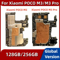 Motherboard PCB Module for Xiaomi Mi POCO M3, Unlocked Mobile Mainboard for Xiaomi Poco M3 Pro, Logic Board, Global MIUI System