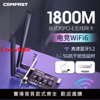 【台灣公司 超低價】COMFAST AX180臺式機電腦內置PCIE無線網卡1800M主機WIFI接收器