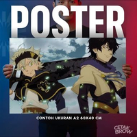 Poster Black Clover Asta Demon Form Hiasan Dinding Kamar Cowok Dekorasi Studio Gaming Keren Pro Gamb
