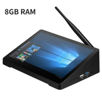 2023 All In One Desktop Tablet Mini PC Windows 10 POS Intel J4125 10.1" Touch Screen 8GB RAM 576GB WIFI RJ45 POE 4G LTE Sim Card