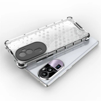 Shockproof Case for OPPO Reno 10 Pro Cover Reno 10 Pro Capas New Shockproof Transparent Honeycomb Clear Fundas Reno 10 Pro Plus