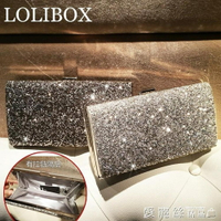 手拿包LOLIBOX定制水鑽閃亮晚宴包歐美高檔宴會方盒斜背小女包 清涼一夏钜惠
