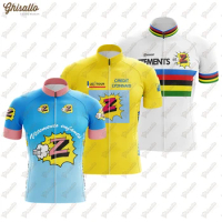 Retro Cycling Jersey for Men, Short Sleeve, MTB Maillot, Downhill Jersey, Pro Team, Mountain Bicycle Clothing, Summer, New