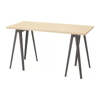 MITTCIRKEL/NÄRSPEL 書桌/工作桌, 松木效果/深灰色, 140x60 公分