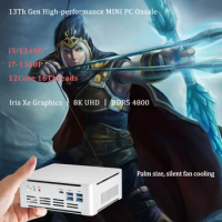 Newest IntelCore 13th Gen Mini PC i5-1340P/i7-1360P Intel Iris X win11 12Core 16Threads wifi6 DDR5 Type-C 3 screen outputs