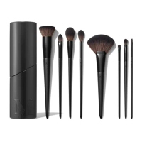 Morphe Vegan Pro Series 8-Piece Face dan Eye Brush Set - Eyeshadow Cair, Mudah Dibaurkan, Hasil Akhi