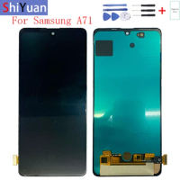 Super Amoled LCD Touch Screen Digitizer Display For Samsung Galaxy A71 A715F LCD Touch with Frame Assembly Replacement