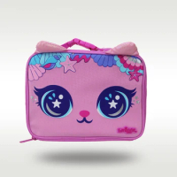 Australia Smiggle Original Children's Lunch Bag Girl Handbag Rose Red Shell Cat Outdoor iInsulation Bags 9 Inches