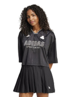 เสื้อฟุตบอลผู้หญิง ทรงโอเวอร์ไซส์ Tiro Cut 3-Stripes รุ่น JG4097 สี Black / Blackwhite