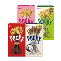 【Glico 格力高】Pocky百奇 巧克力棒X20盒入(巧克力/草莓/抹茶/牛奶餅乾)