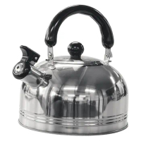 Camping Stainless Steel Whistling Kettle in 2L Portable Travel Teapot Coffee Pot with Folding Safe Handle Camping Cookware